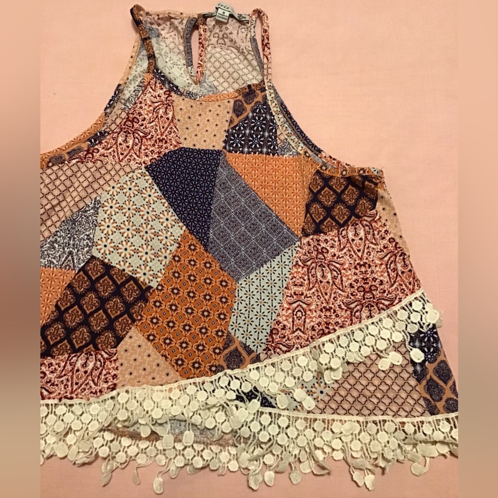 Iris Cropped Blouse Sleeveless Crop Top Size S